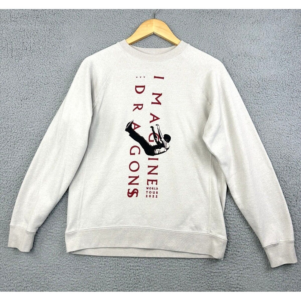 Imagine Dragons Band Sweatshirt Adult Small Beige Mercury World Tour 2022
